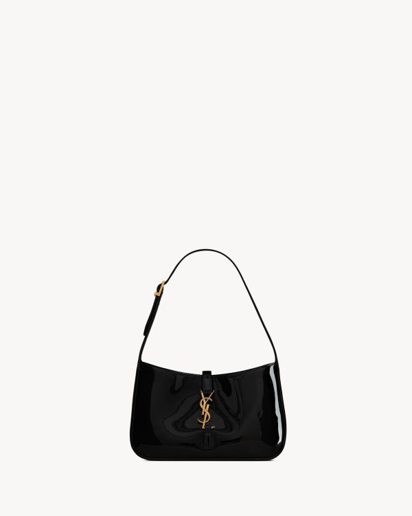 YSL LE 5 À 7 IN PATENT BLACK LEATHER BAG