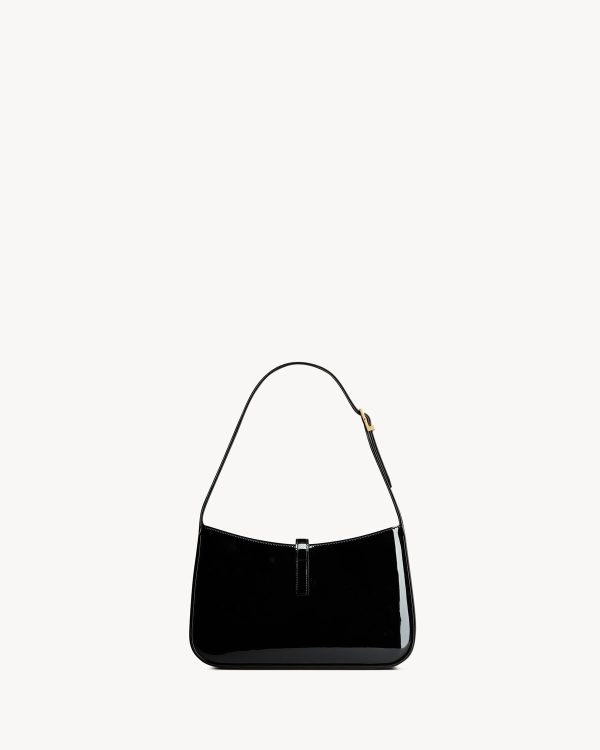 YSL LE 5 À 7 IN PATENT BLACK LEATHER BAG