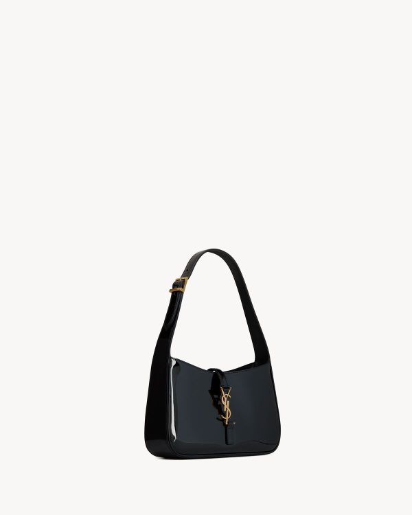 YSL LE 5 À 7 IN PATENT BLACK LEATHER BAG