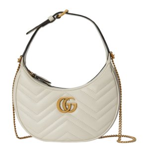 GUCCI GG MARMONT SMALL WHITE MATELASSE SHOULDER BAG