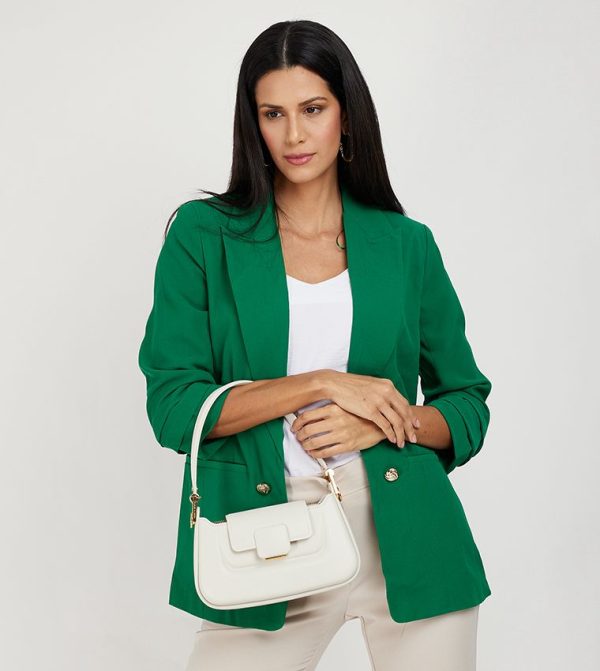 CHARLES & KEITH Koa Leather Push-Lock Top Handle Bag