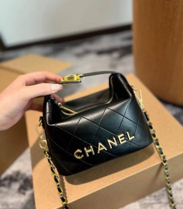 chanel small sling black bag