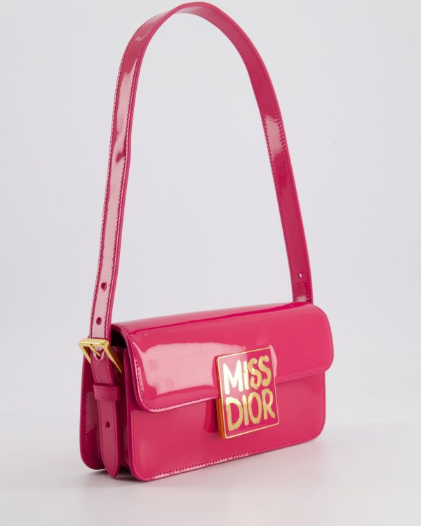 Miss Dior Patent Leather Calfskin Handbag Shoulder Bag with Golden Hardware