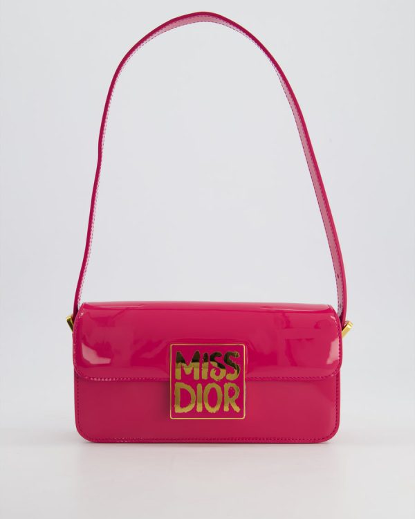 Miss Dior Patent Leather Calfskin Handbag Shoulder Bag with Golden Hardware