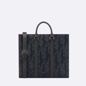 Dior East-West Tote Black Maxi Oblique jacquard Bag