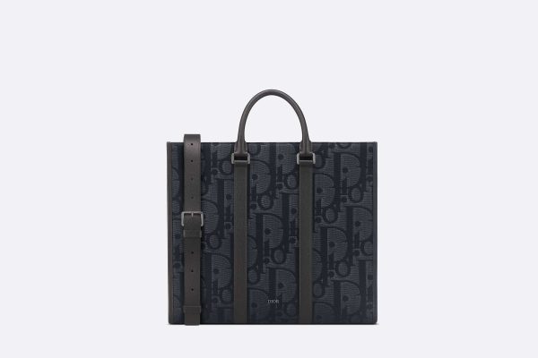 Dior East-West Tote Black Maxi Oblique jacquard Bag