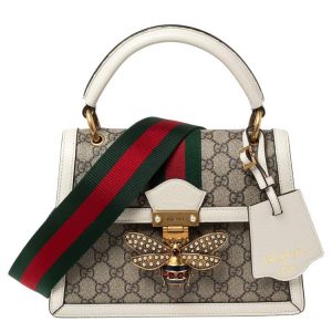 Gucci Supreme Leather Small Queen Top Handle Beige/White Bag