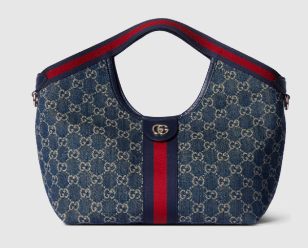 Gucci Giglio Small Tote Blue And White Bag