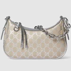Gucci GG Emblem small silver GG shoulder bag