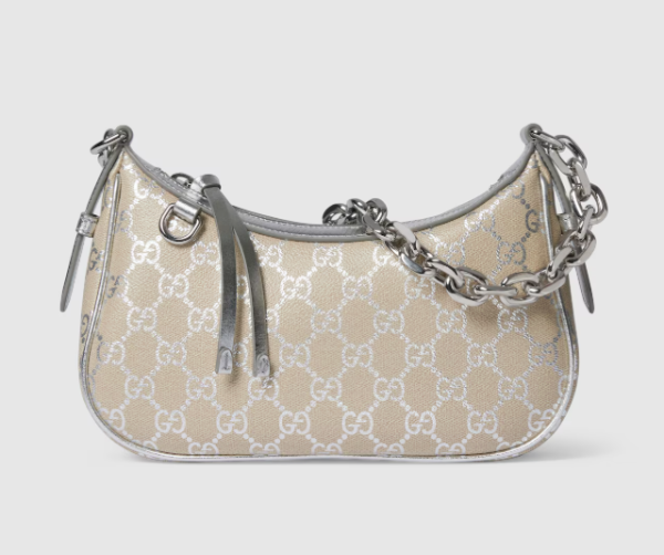 Gucci GG Emblem small silver GG shoulder bag