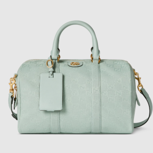 Gucci Ophidia medium boston icy blue GG canvas bag